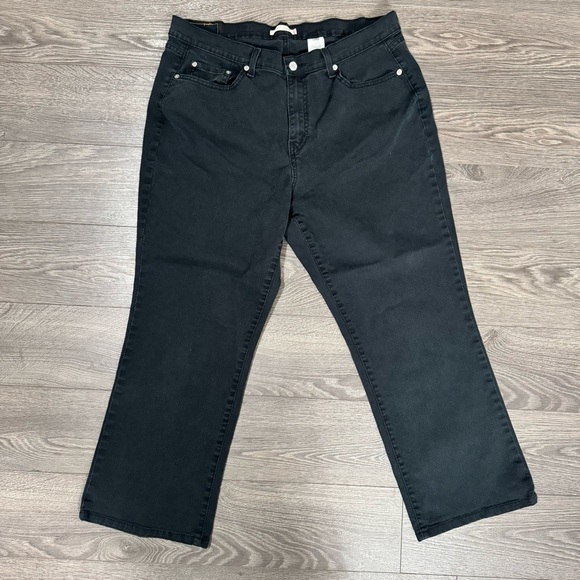 Levis 550 Relaxed Boot Cut Womens Plus 20 S Black Jean High Rise Dark Wash Denim - Picture 1 of 11